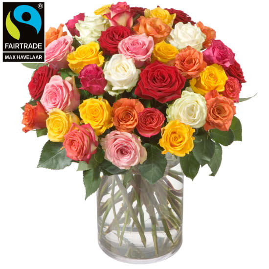Bouquet de roses (36 roses) avec Fairtrade Max Havelaar-Roses - Big Blooms