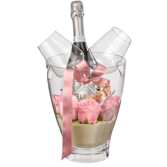 Sweet and Chic: Prosecco Albino Armani Doc (75 Cl) Incl. Seau à glace et deux verres «Connaisseur»