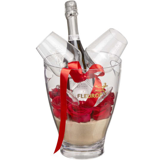 Sweet Romance: Prosecco Albino Armani Doc (75 Cl) Incl. Seau à glace et deux verres «Connaisseur»