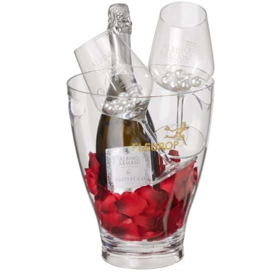 Temps pour deux: Prosecco Albino Armani Doc (75 Cl) Incl. Seau à glace et deux verres «Connaisseur»