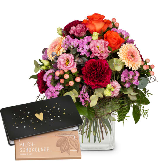 Colorful Wishes with Munz bar of chocolate Â«HeartÂ» (Minimum)