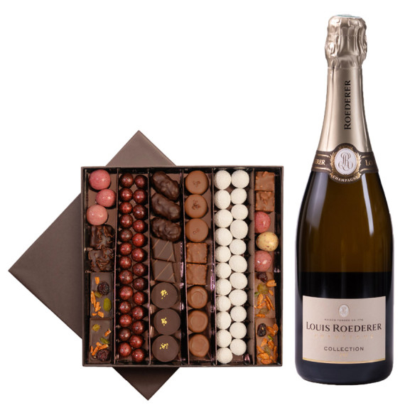 FESTIVE CHOCOLATES AND CHAMPAGNE ROEDERER (35g)